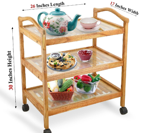 wooden tea trolley