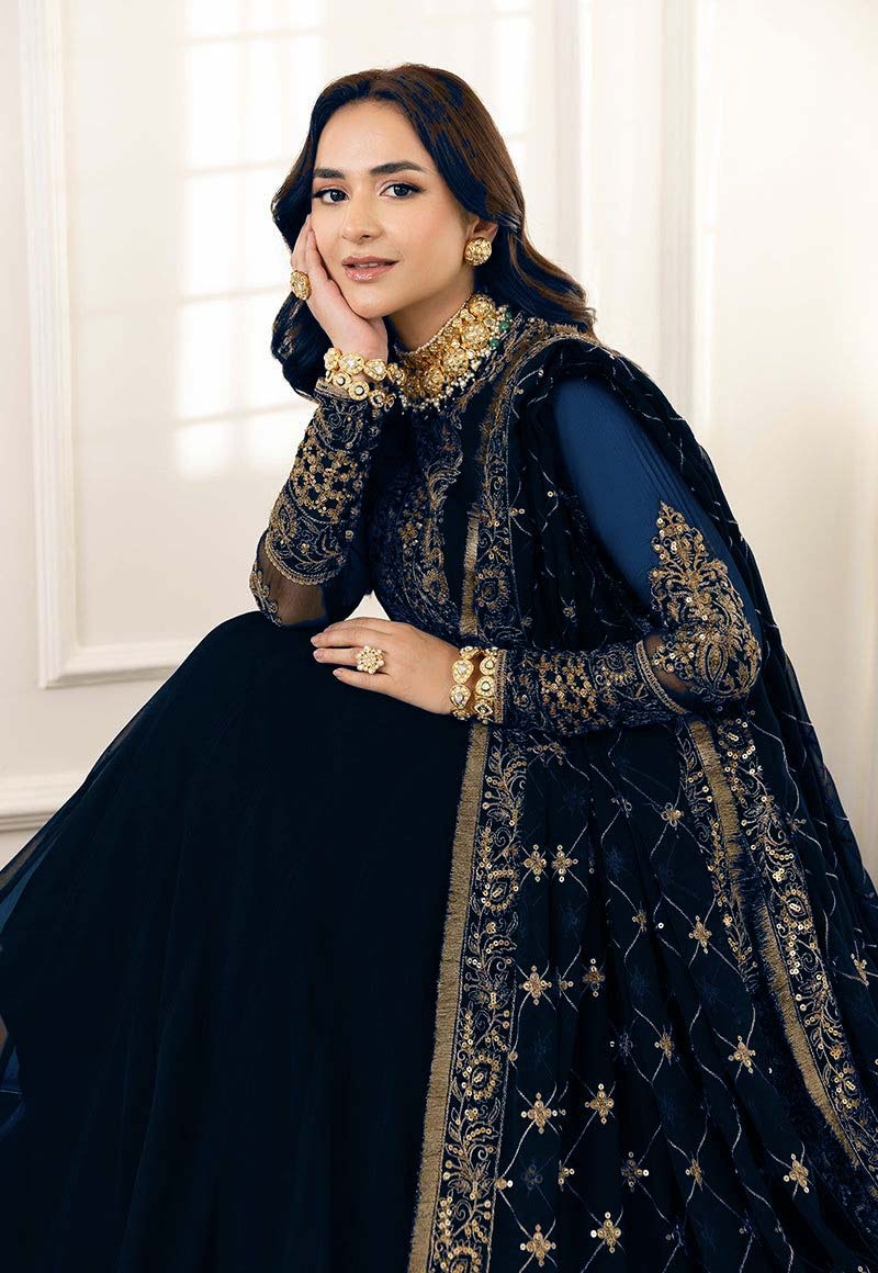 fancy wedding collection with heavy embroidery maxi