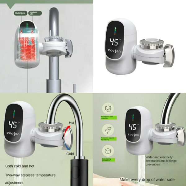 hot water heater faucet instant tankless fast heating tap faucet with led digital display for kitch