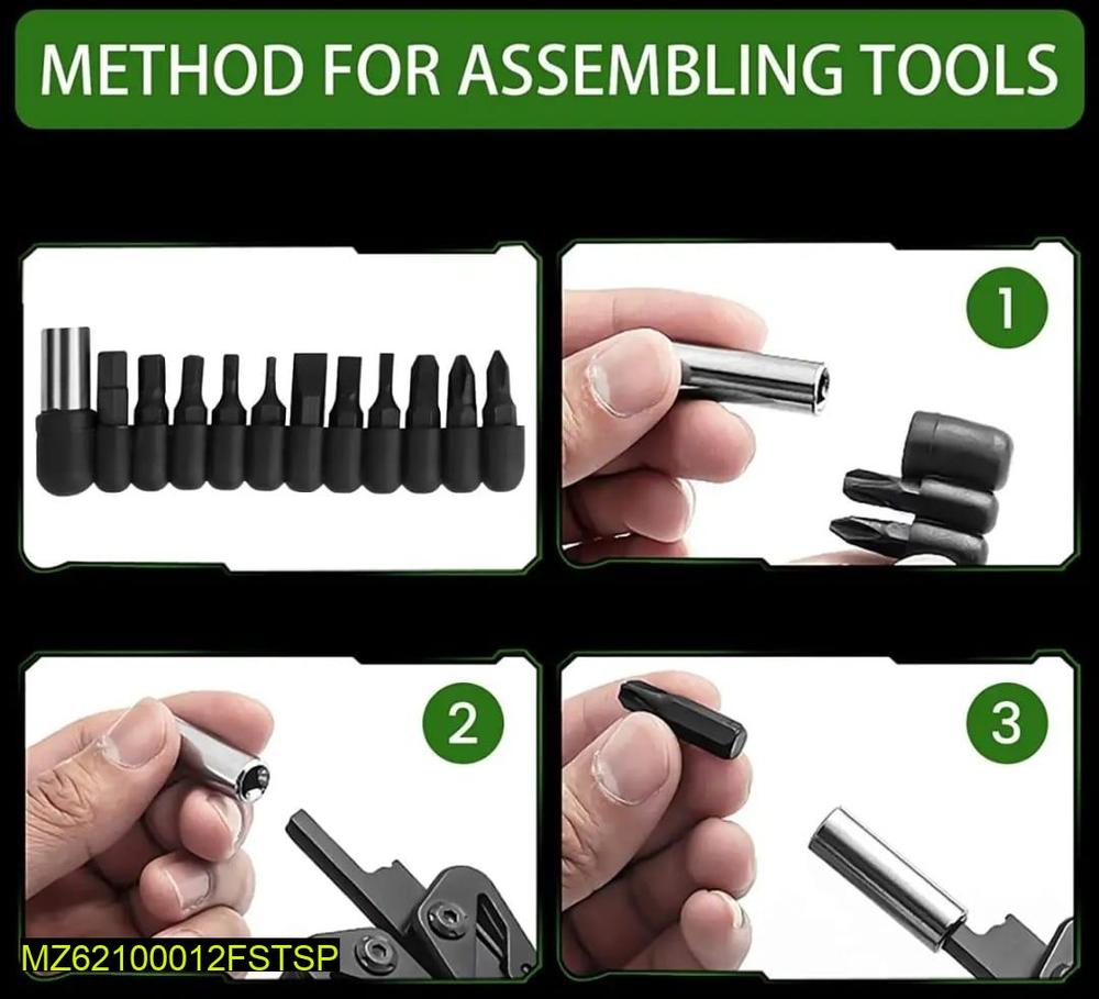 12 in 1 multi function folding portable stainless steel tool