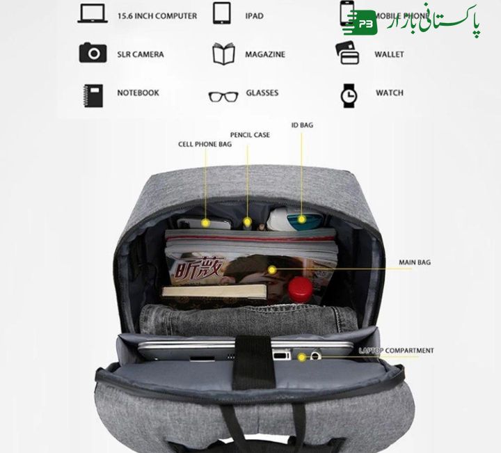 Causal laptop backpack with charging port